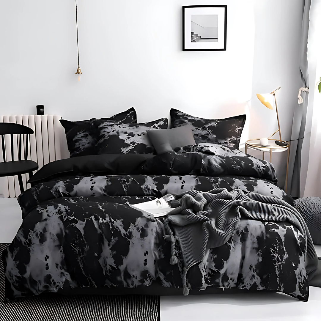 Juego de ropa de cama moderno y suave de mármol