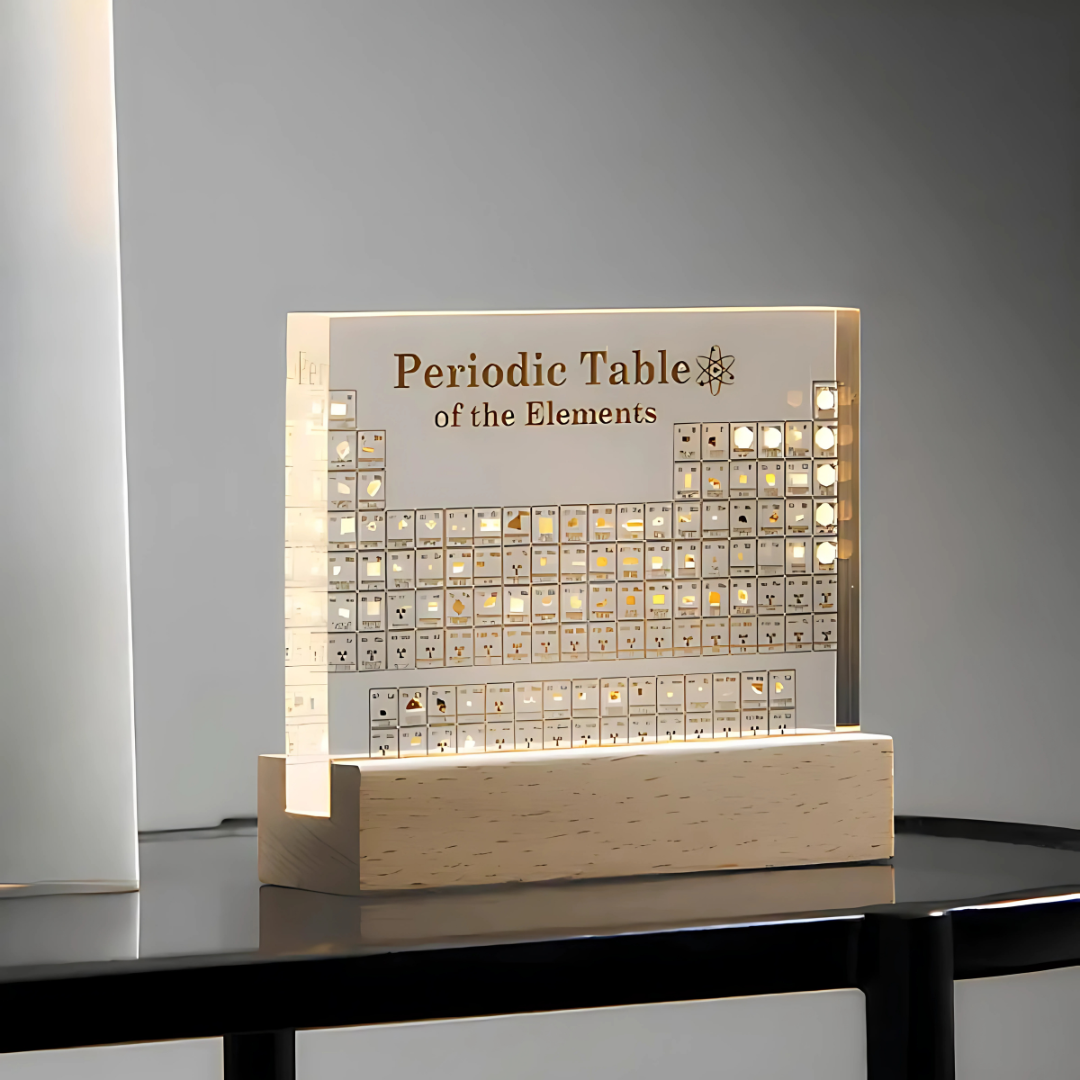 Pantalla de luz de tabla periódica acrílica