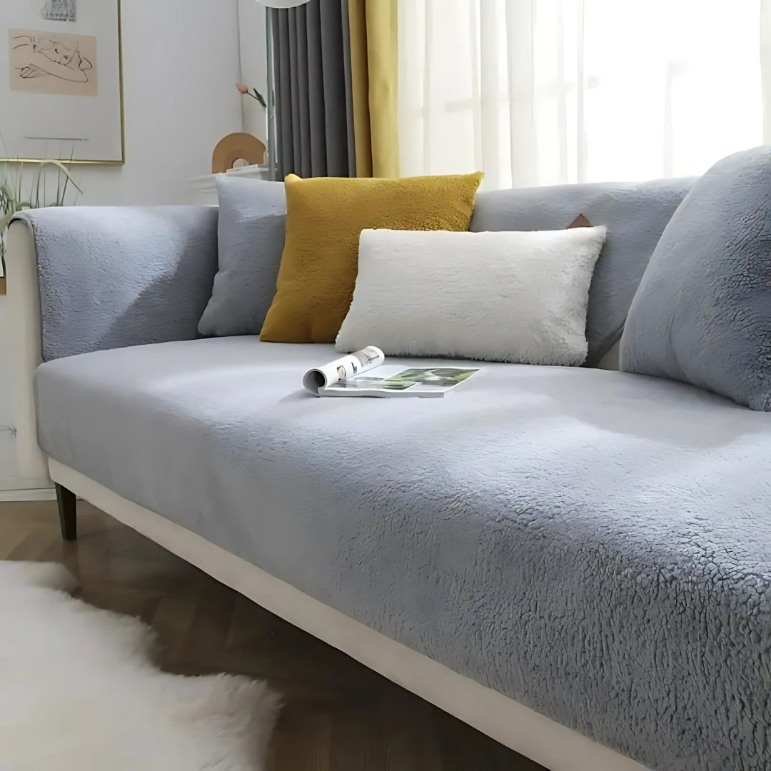 Housse de canapé en polaire imperméable antidérapante