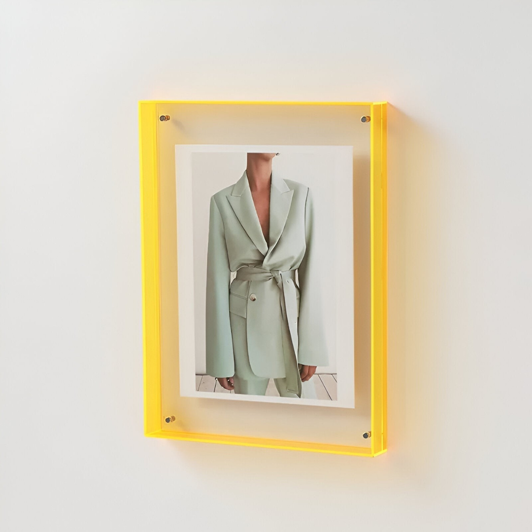 Cadre photo acrylique clair moderne d'exposition