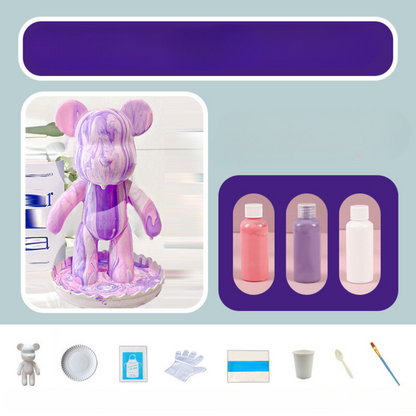 Poupée Ours Décorative Peinte à la Main