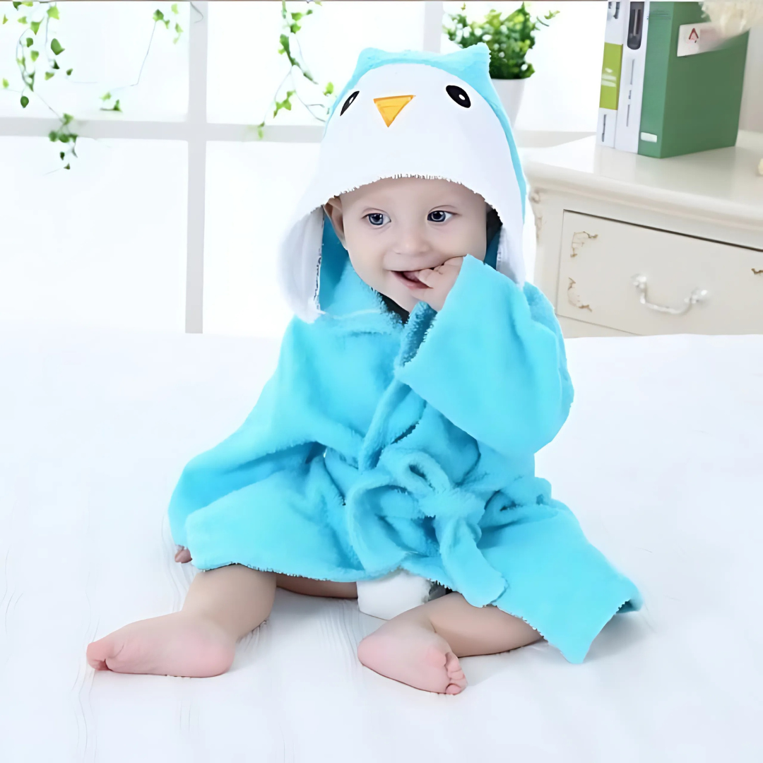Bata de baño con capucha para bebé | Toalla envolvente suave y absorbente