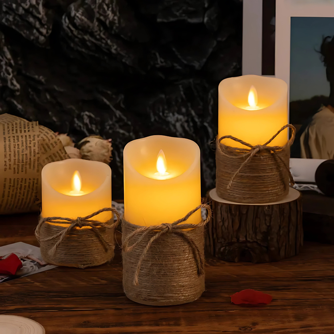Bougies décoratives LED sans flamme à scintillement