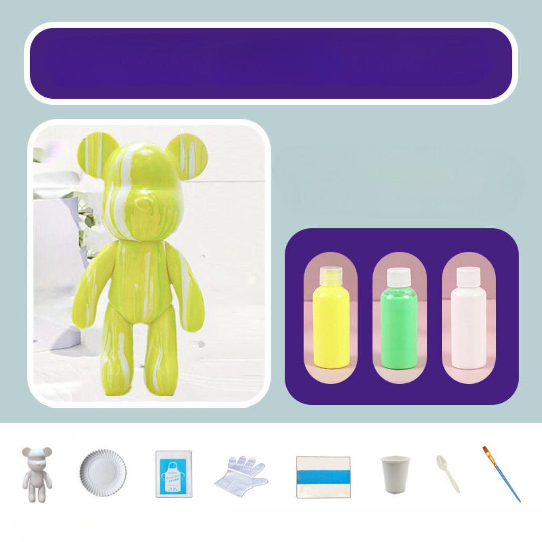 Poupée Ours Décorative Peinte à la Main