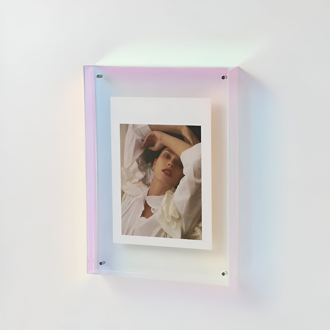 Cadre photo acrylique clair moderne d'exposition