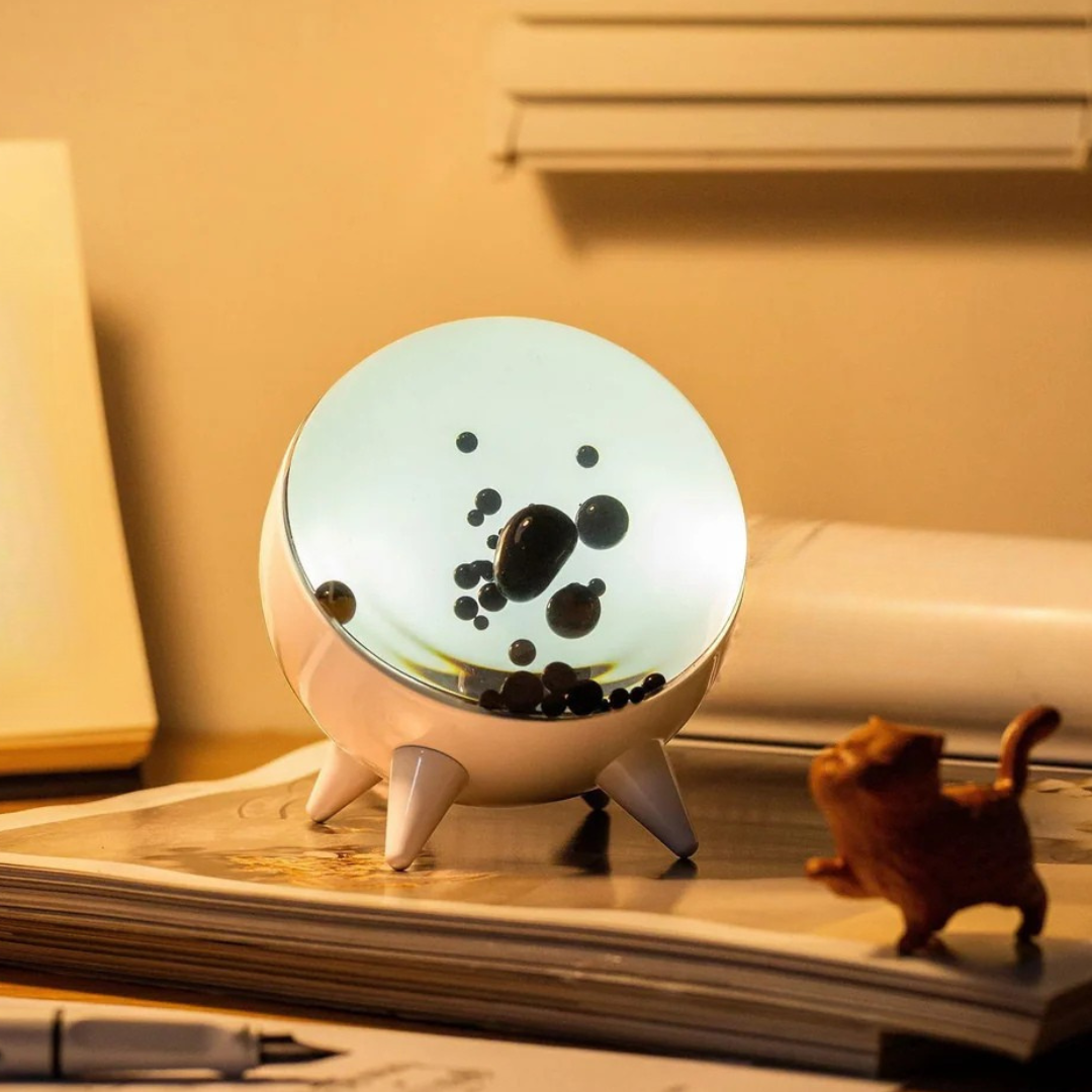 Nowoczesna lampa z wyświetlaczem ferrofluidu Bluetooth