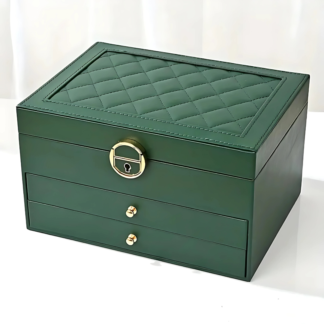 Leder Mehrschicht Schmuckkasten Organizer