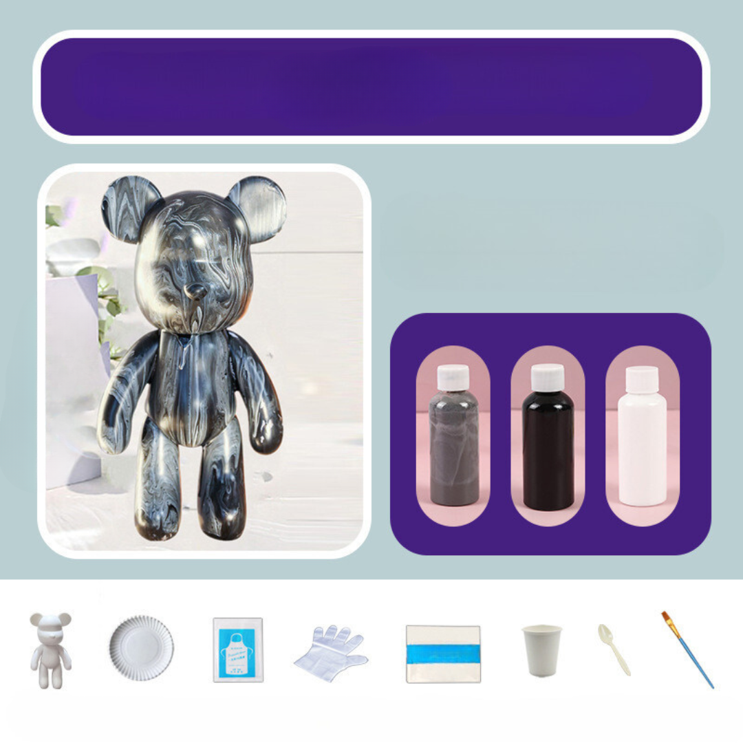 Poupée Ours Décorative Peinte à la Main