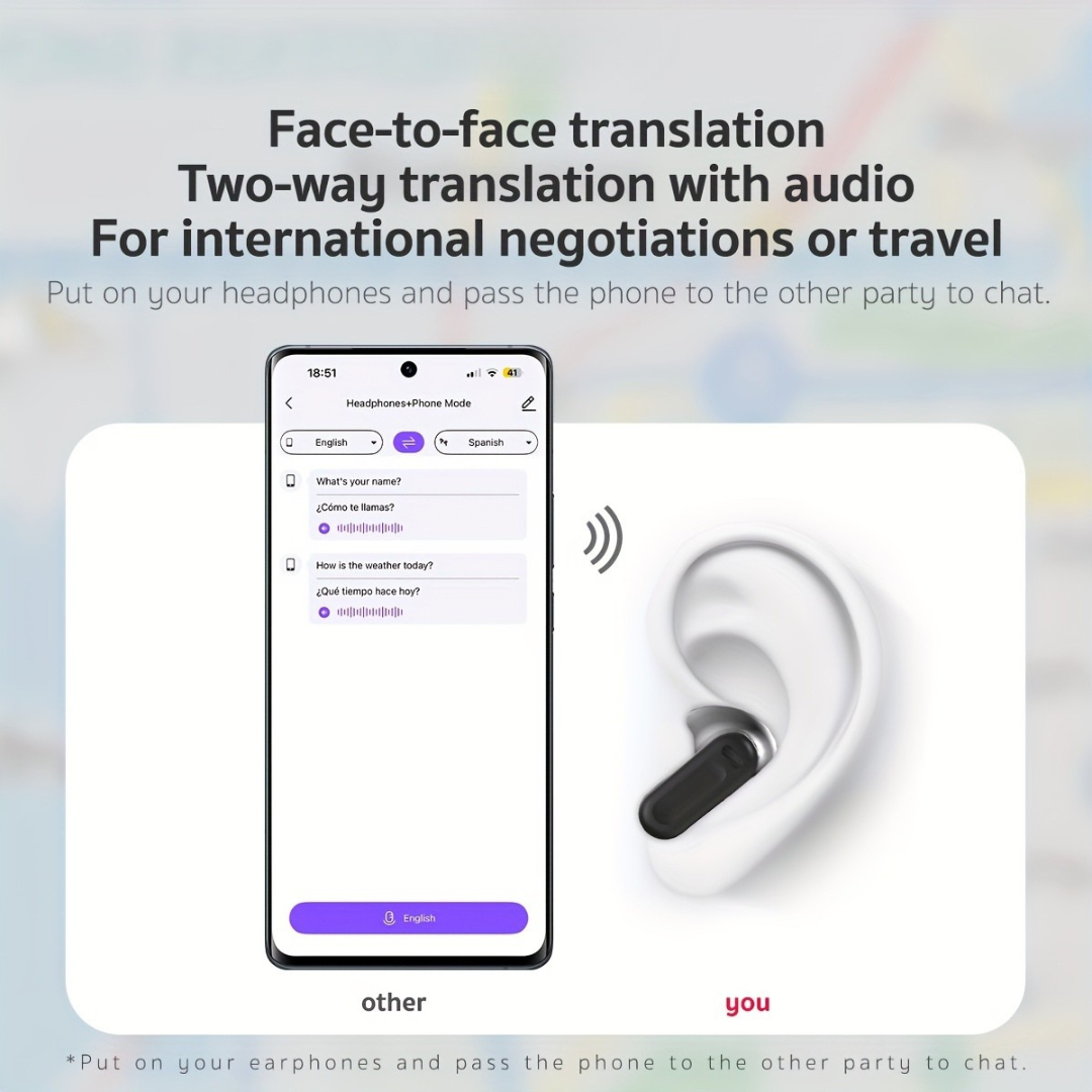 AI Translating Earbuds Wireless Noise Cancelling
