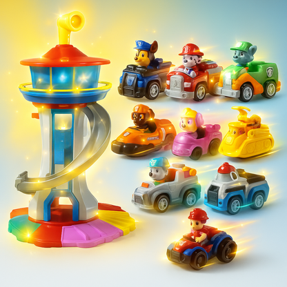 Dziecięca zjeżdżalnia samochodowa wieża zestaw do zabawy