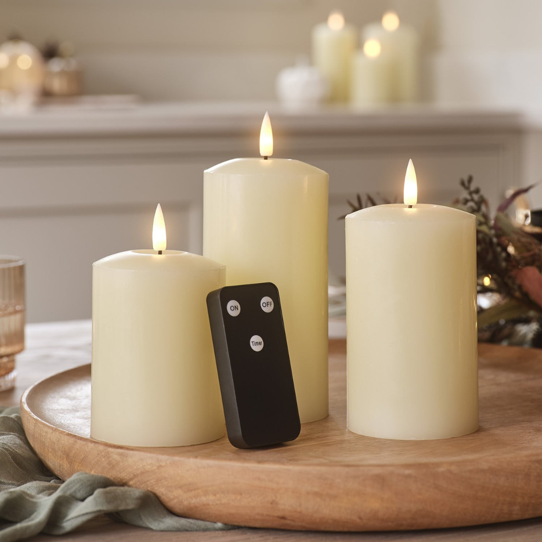 Świece woskowe LED bez płomienia z pilotem zdalnego sterowania