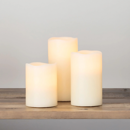 Juego de velas pilar de cera sin llama LED