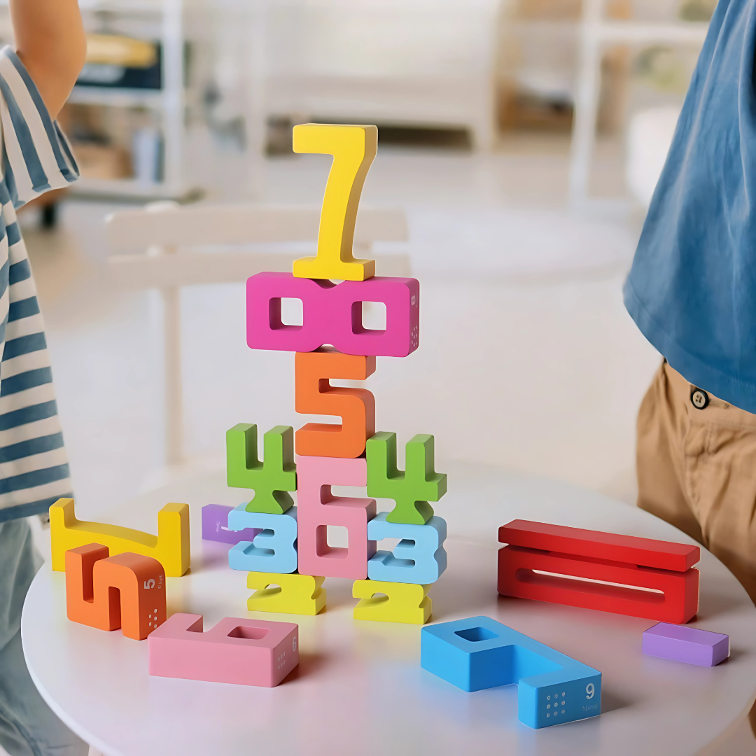 Wooden Number Learning Blocks Toy