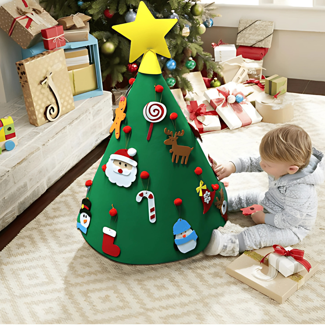 Decoraciones de Navidad Árbol de Actividad de Fieltro para Niños Pequeños