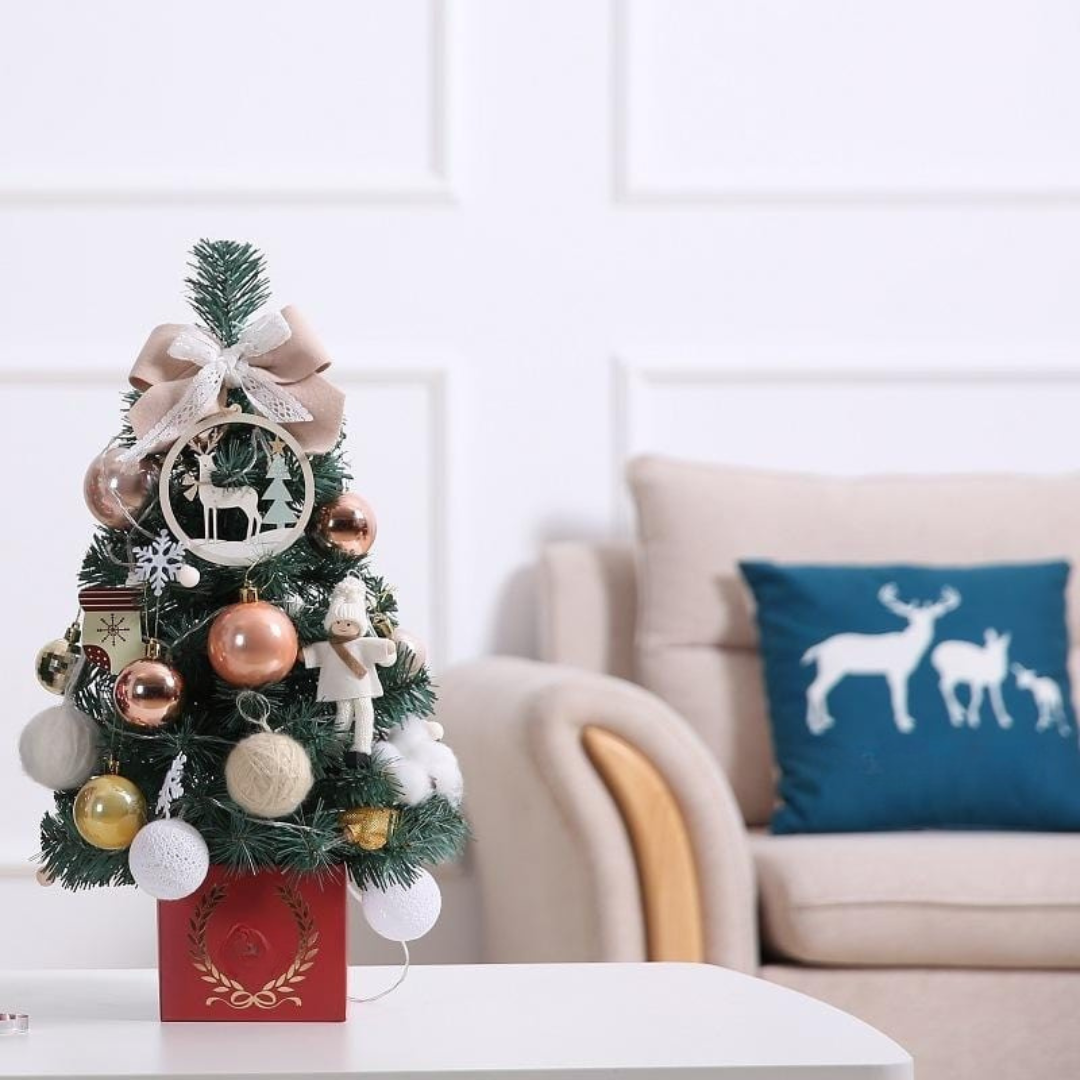 Decoraciones de Navidad Mini Árbol de Mesa con Luces