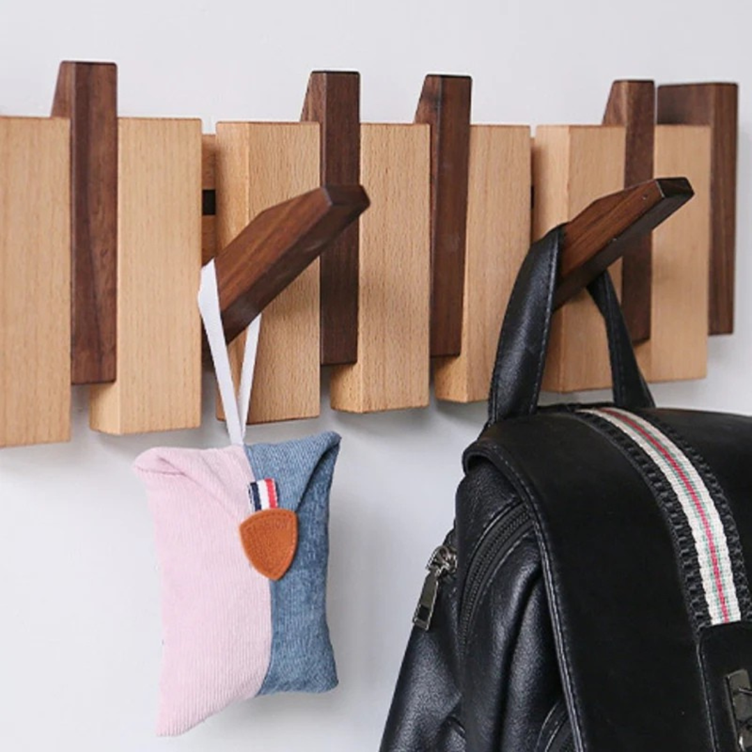 Wood Wall Mounted Tower Trail Coat Hooks