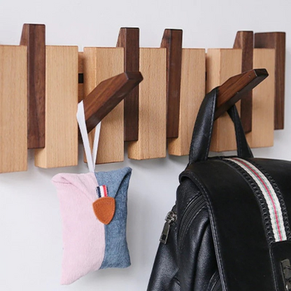 Wood Wall Mounted Tower Trail Coat Hooks