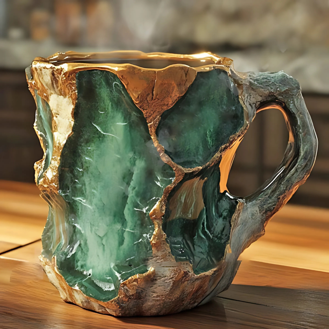 Keramiktasse mit Kristalleffekt Kaffee