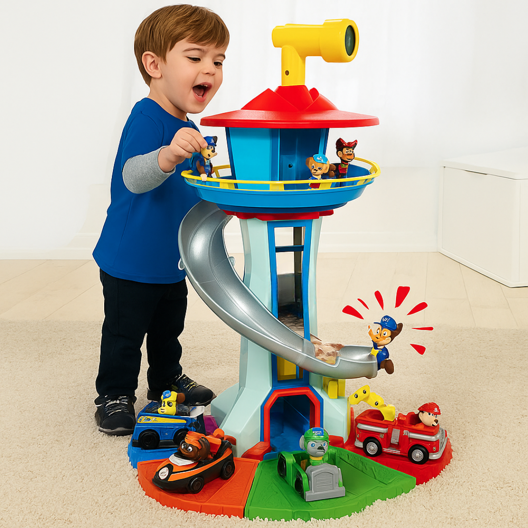 Kids Car Track Playset Slide Tower