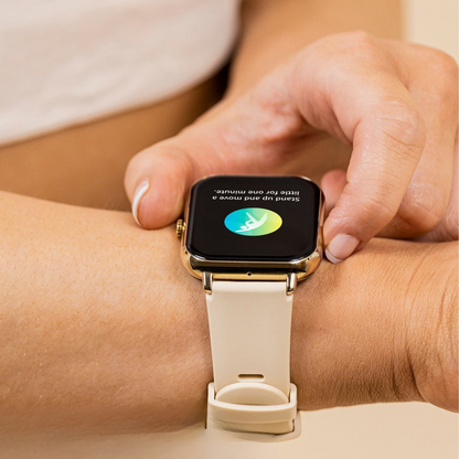 Montre connectée Tracker de fitness Bracelet en silicone doré