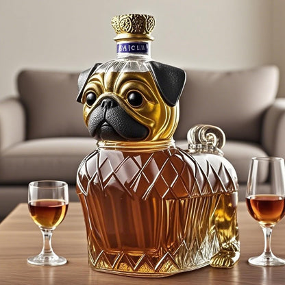 Carafe à whisky en verre design chien