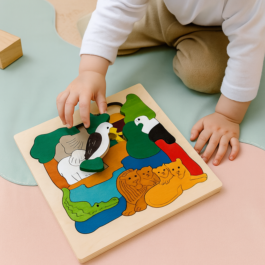 Puzzle en bois animal jouet éducatif