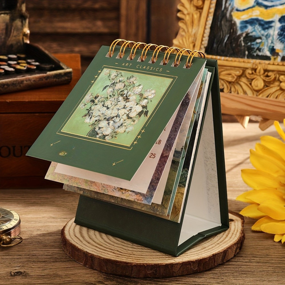 Desk Calendar with Classic Art Design