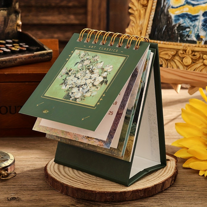 Desk Calendar with Classic Art Design