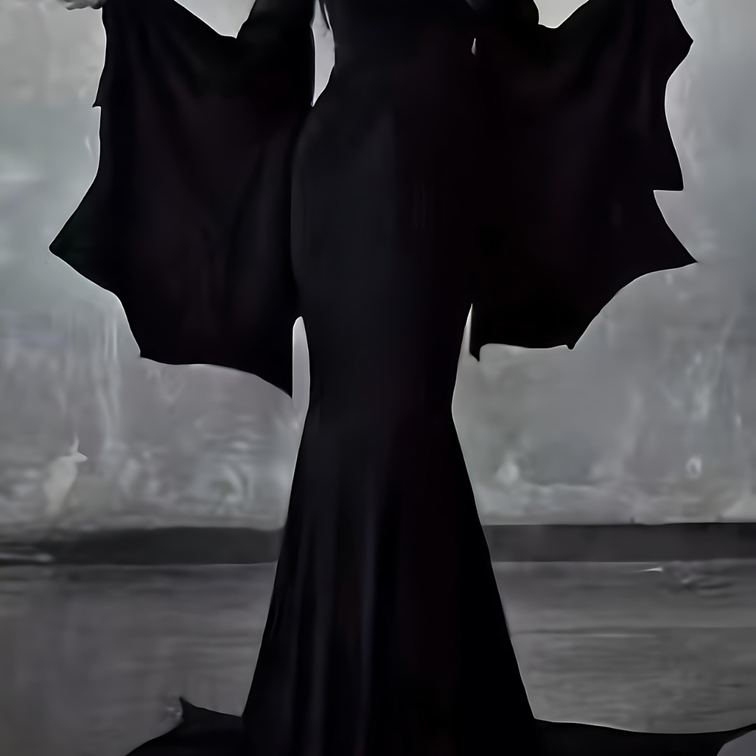 Vestido de Disfraz Gótico de Halloween para Mujer con Hombros Descubiertos | Maxi de Manga Larga