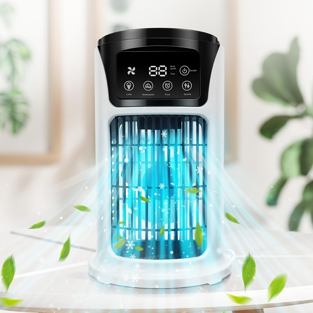 Tragbarer Luftkühler Luftbefeuchter Ventilator USB Weiß