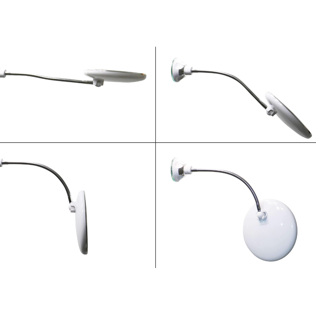 Miroir de maquillage LED avec bras flexible et loupe