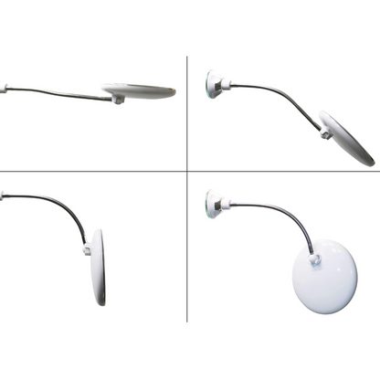 Miroir de maquillage LED avec bras flexible et loupe