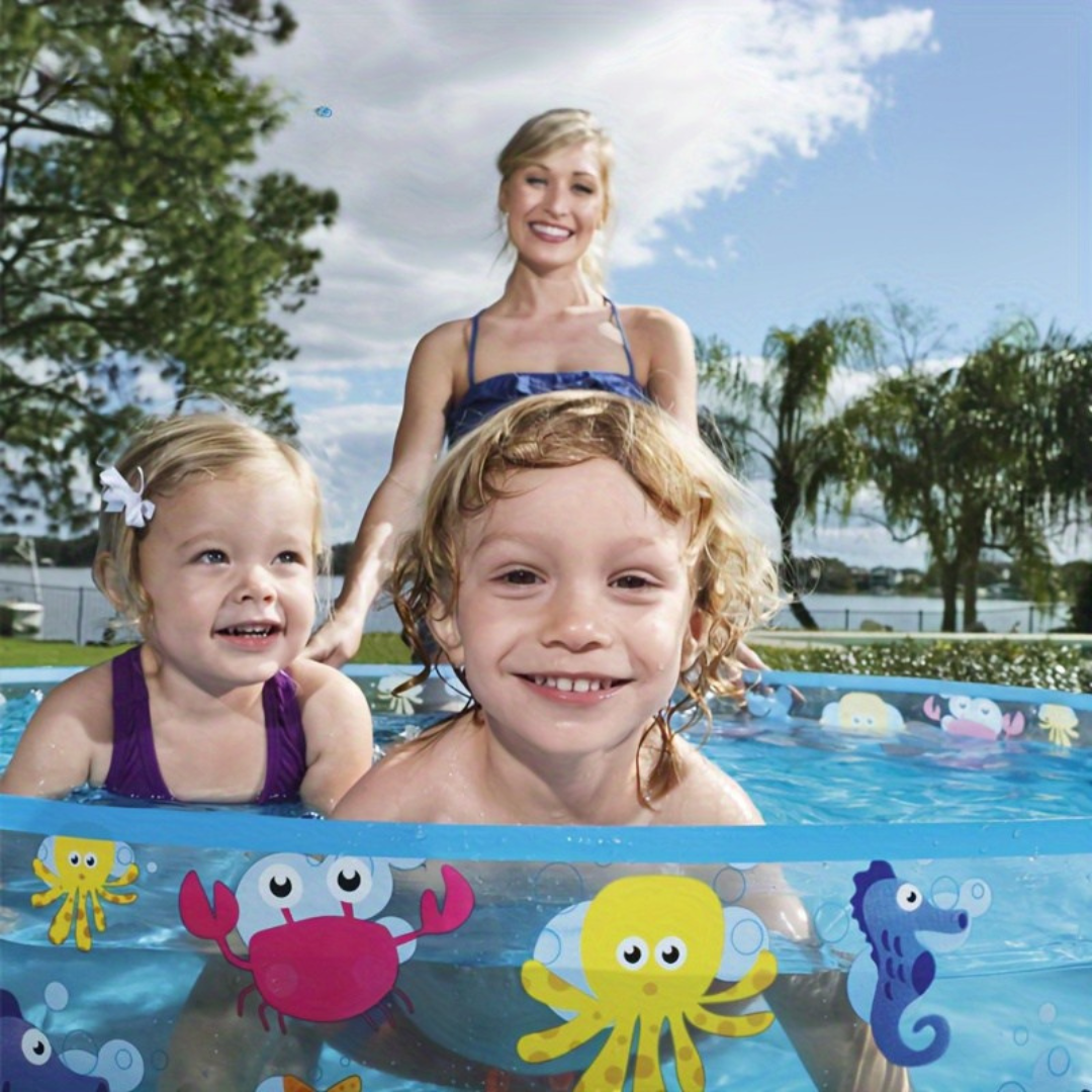 Aufblasbarer Kinderpool Rund PVC Meerblau