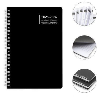 Planificateur mensuel en papier avec reliure spirale