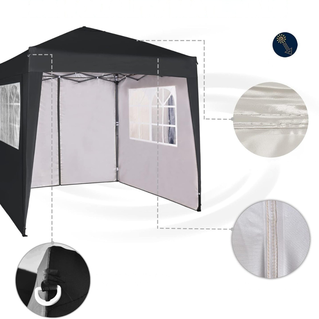 Tente de gazebo extérieure étanche avec panneaux latéraux