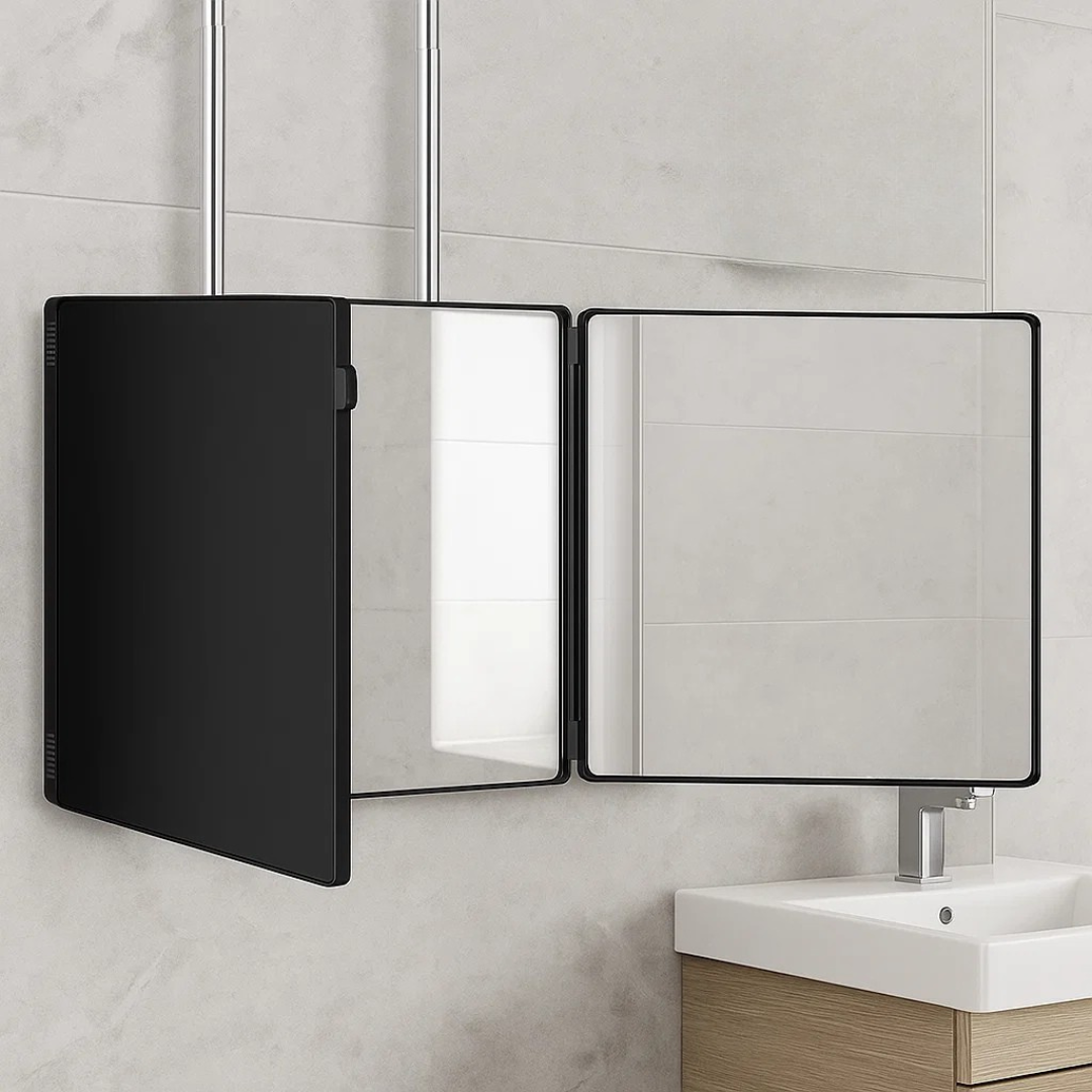 Miroir de maquillage avec lumières LED et vue à 360°