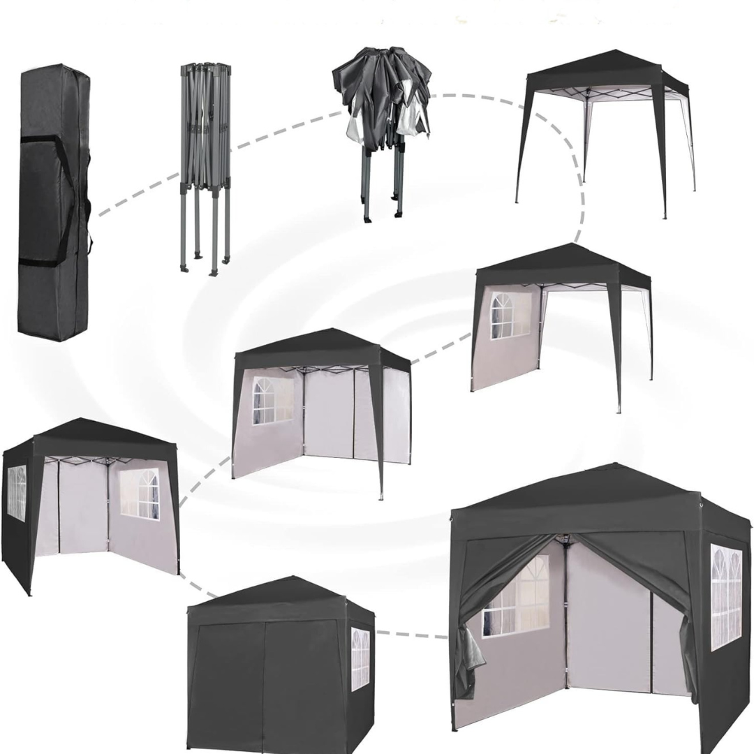 Tente de gazebo extérieure étanche avec panneaux latéraux