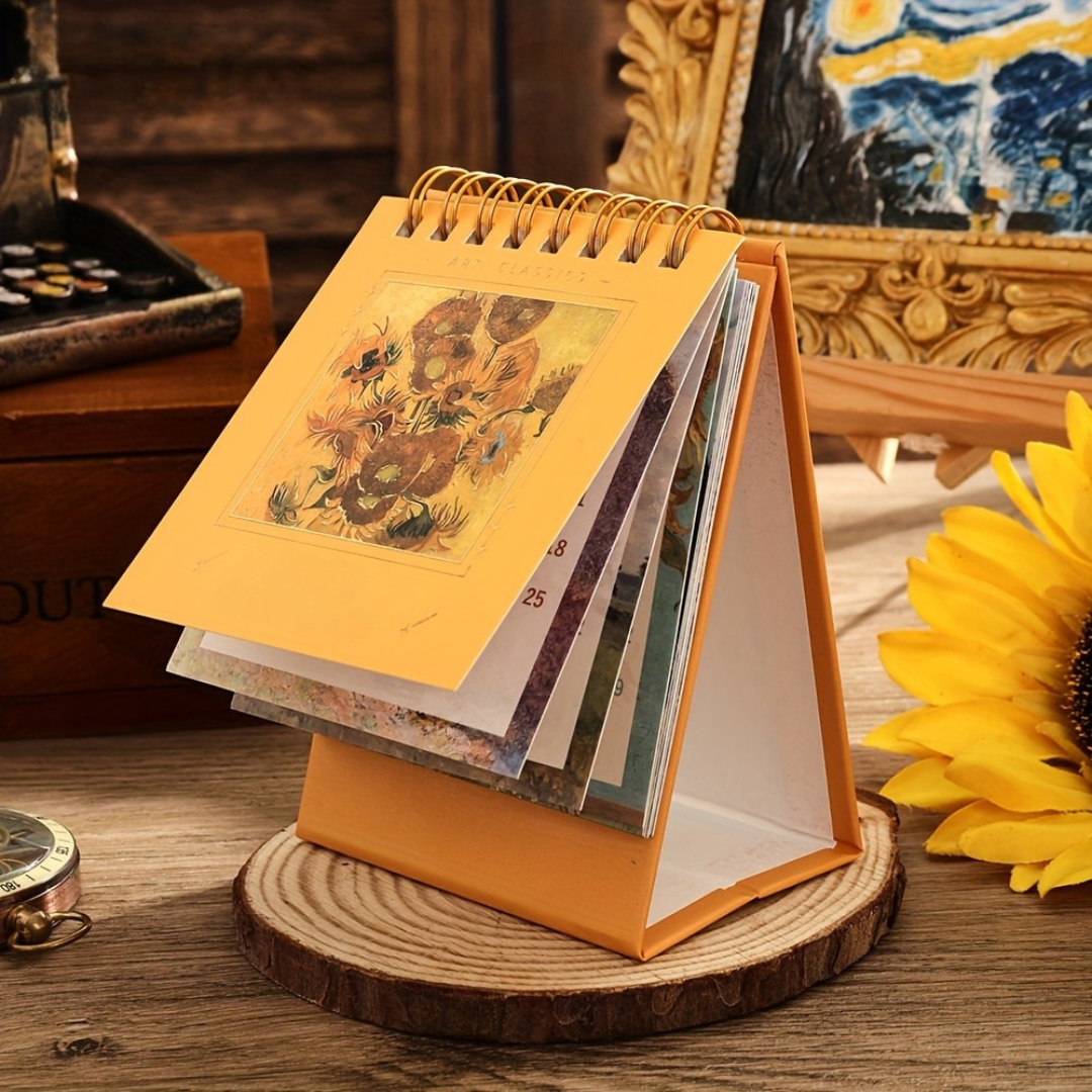 Desk Calendar with Classic Art Design