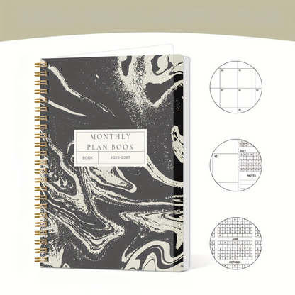 Planificateur mensuel en papier avec reliure spirale