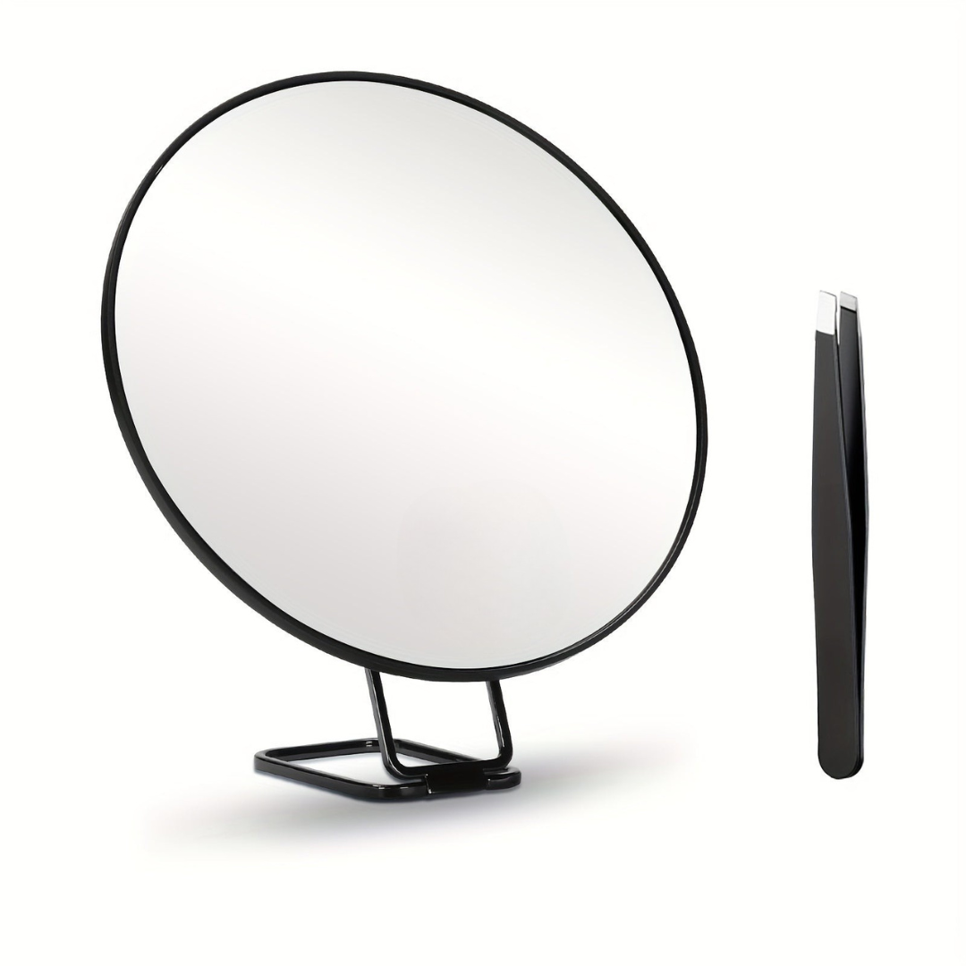 Miroir de maquillage avec grossissement et support