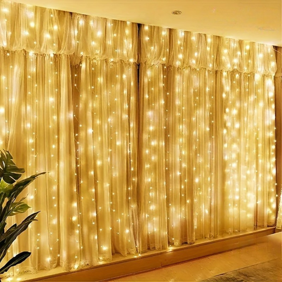 Feen-Vorhanglichter USB Fernbedienung Warmweiß