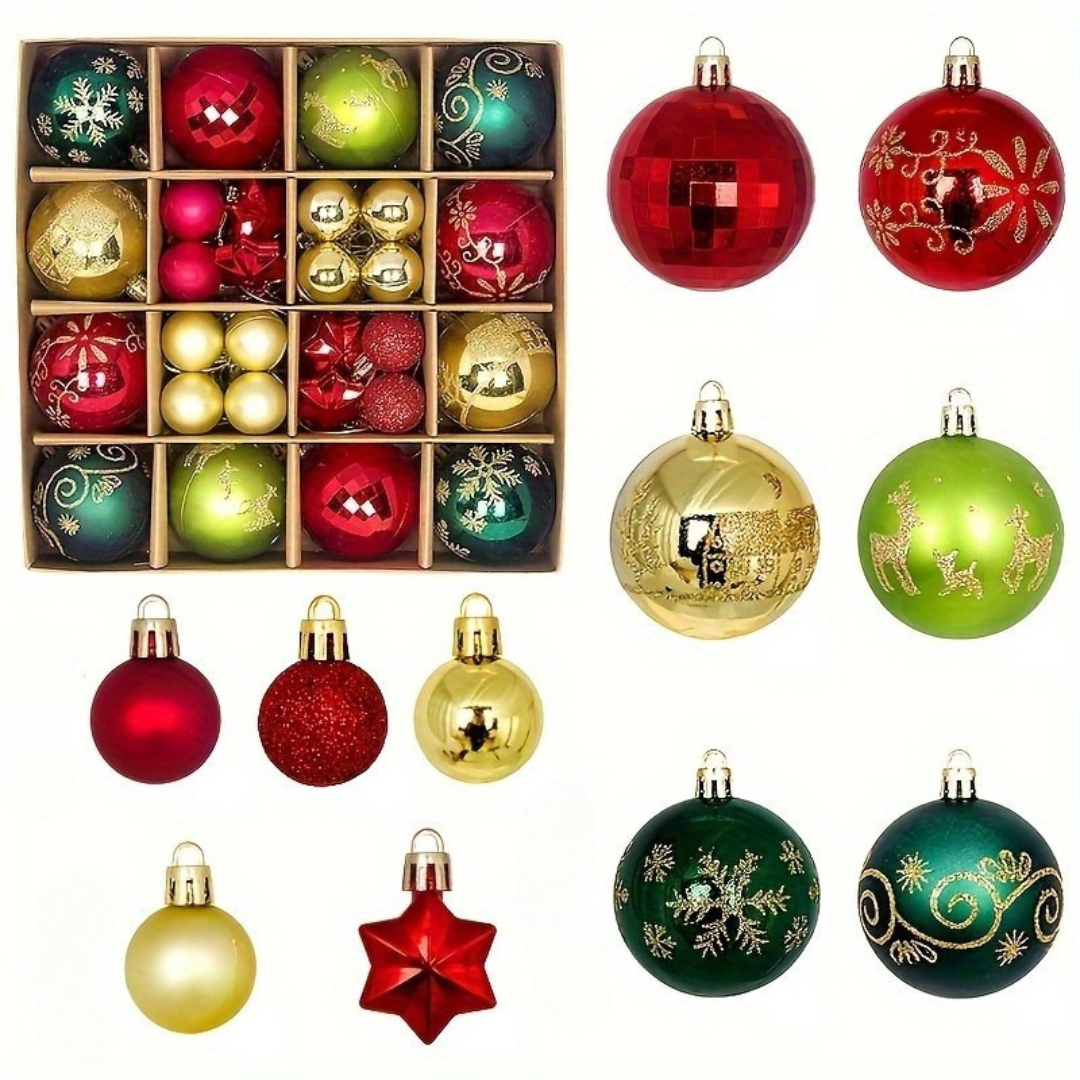 Weihnachtsbaumkugeln Set – Kunststoff Hängende Ornamente