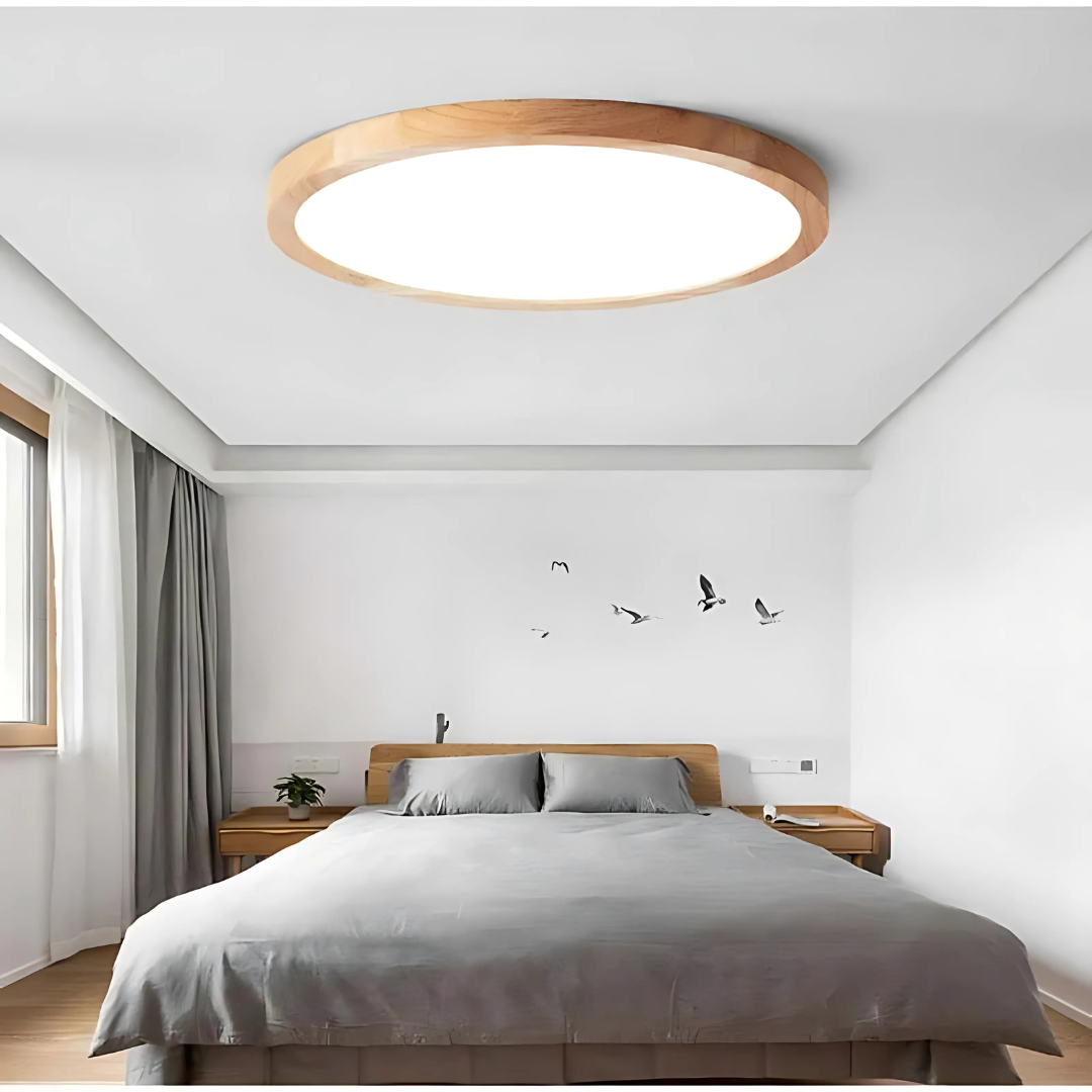 Plafonnier LED en bois pour chambres modernes