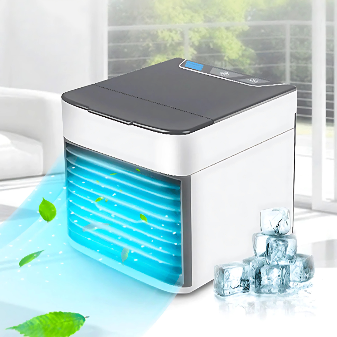 Ventilador portátil enfriador de aire con luz purificadora