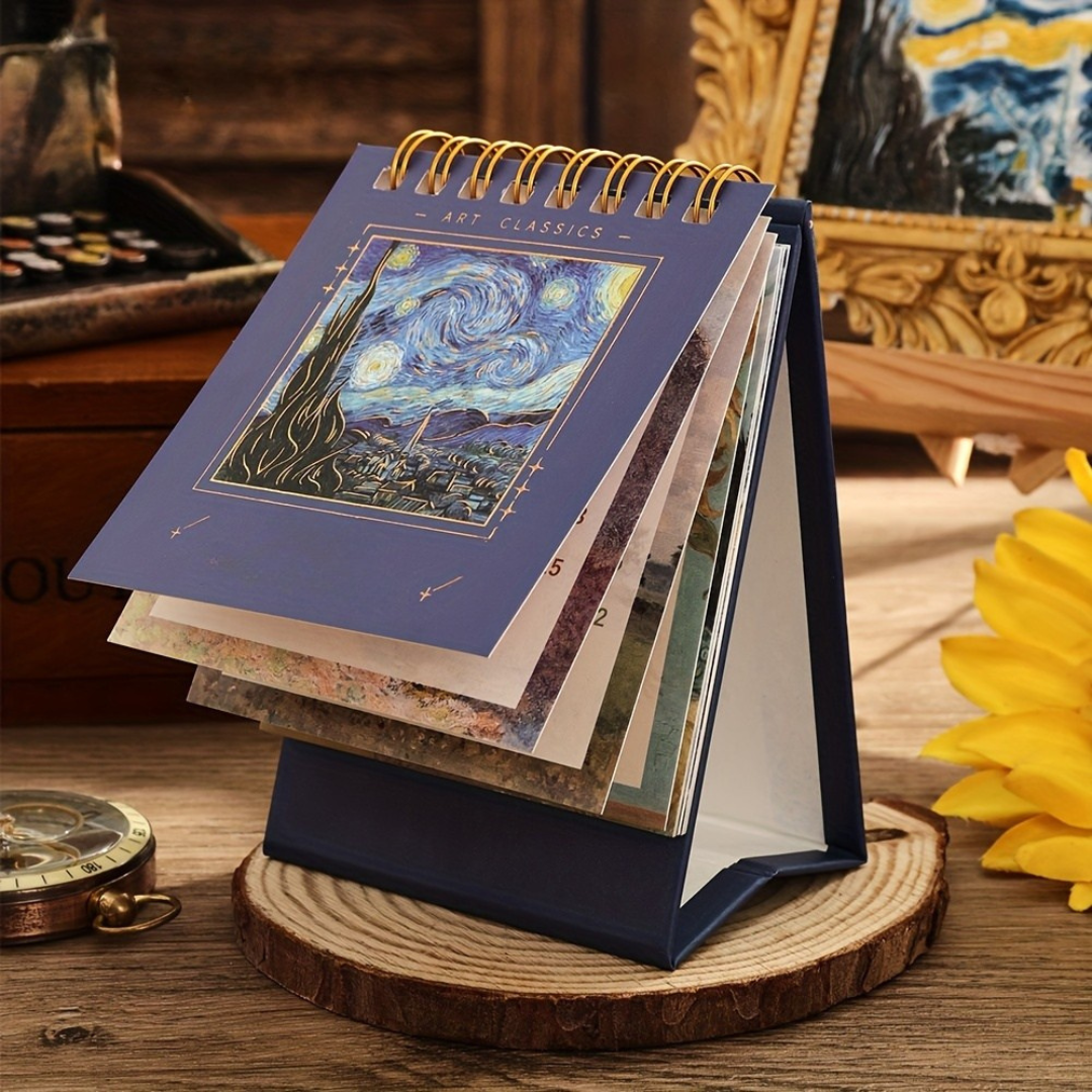 Desk Calendar with Classic Art Design