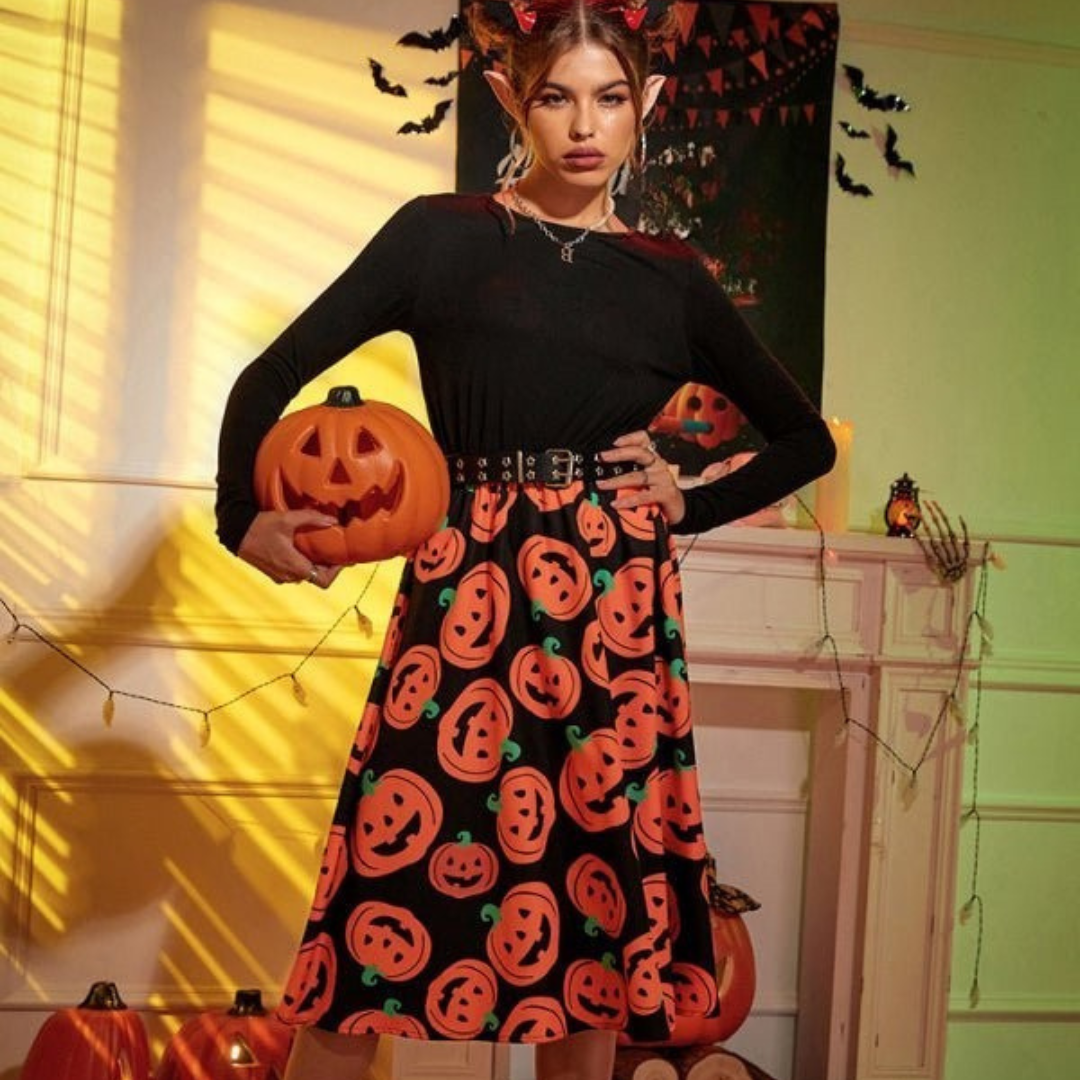 Disfraz de Halloween | Vestido midi de manga larga