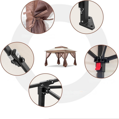 Tente tonnelle de jardin avec côtés en maille