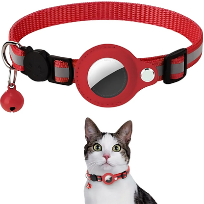 Collier pour chat avec clochette et support de traceur GPS