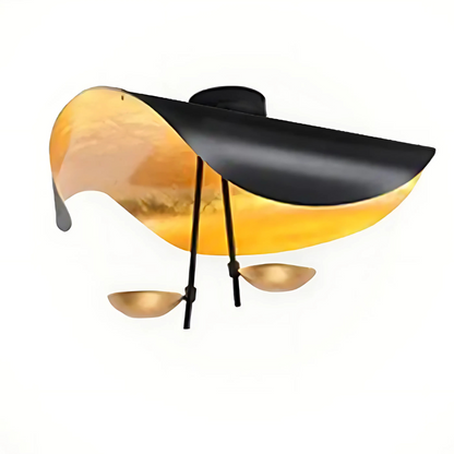 Plafonnier Feuille d'Or Lampe Suspendue Moderne