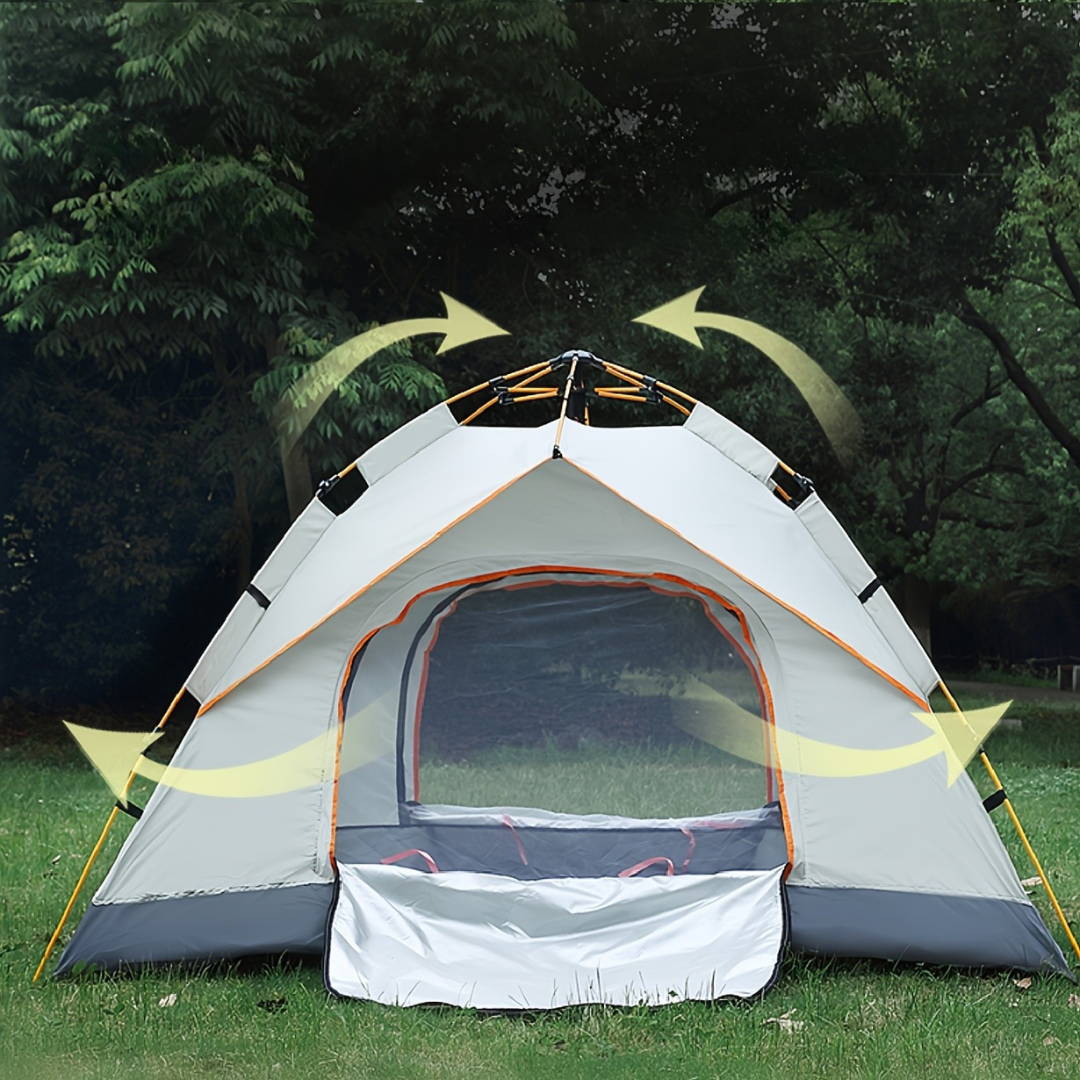 Tente de camping pop-up avec double porte zippée